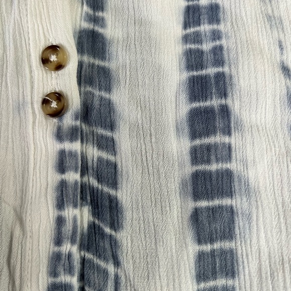 M C&C California BEACH Tie Top Flowy loose Indigo dye Art print boho hippie NEW - Picture 4 of 7